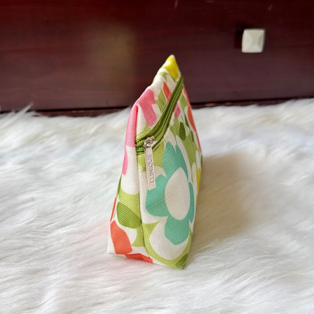 Clinique Retro Floral Cosmetic Pouch Zipper‎ Bag